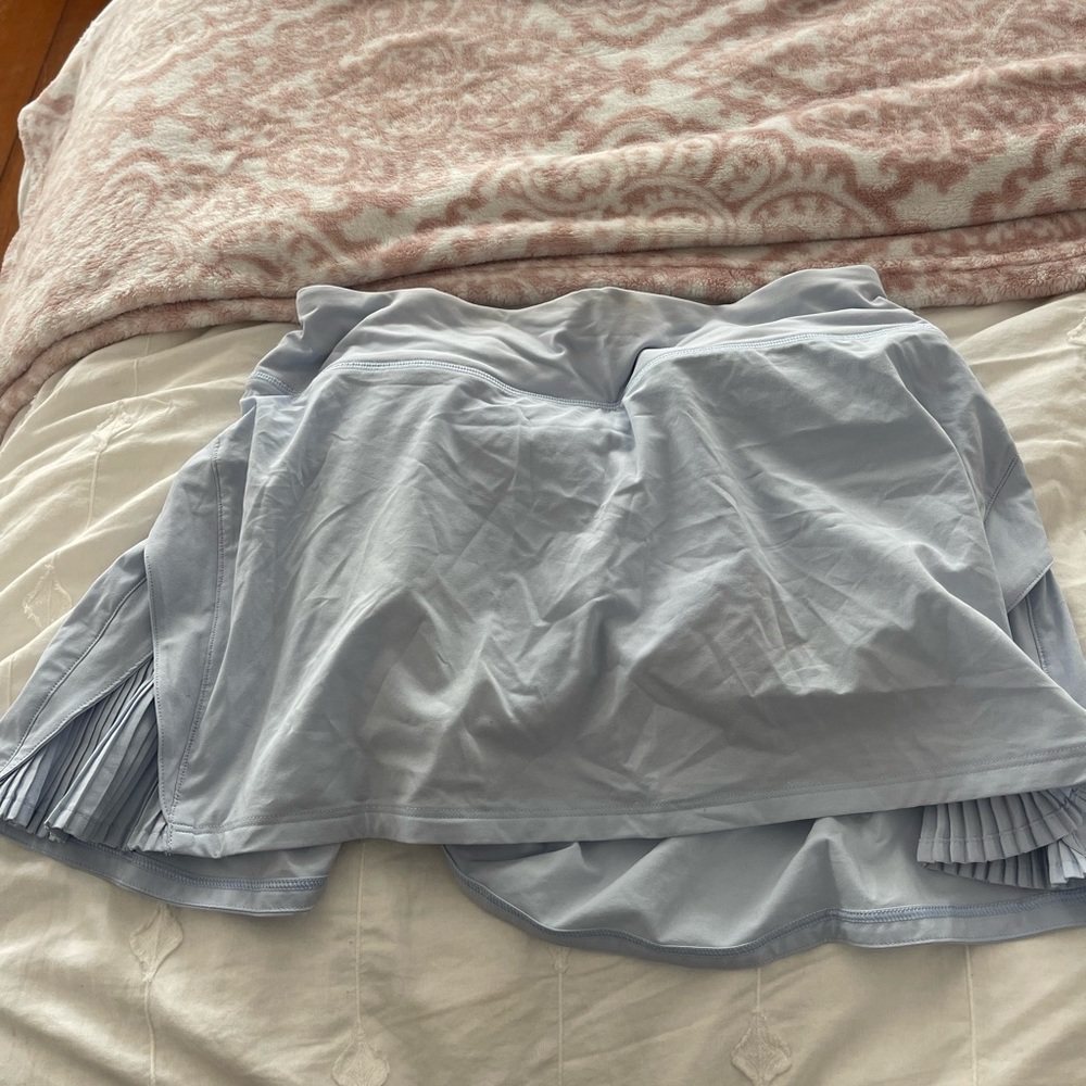 Lululemon blue linen play of pleats skirt